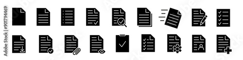 Document icon set. Paper icon.