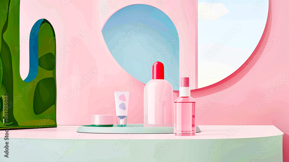 custom made wallpaper toronto digital
Ein Mockup Set von Kosmetikprodukten präsentiert in einer eleganten und minimalistischer Weise. Es gibt mehrere Flaschen und Tuben auf einer glatten, reflektierenden Oberfläche. 