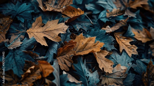 Wallpaper Mural Blurry background with dried leaves Torontodigital.ca