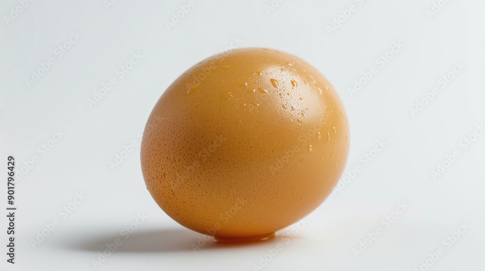 Boiled egg against white backdrop Boiled egg against white backdrop