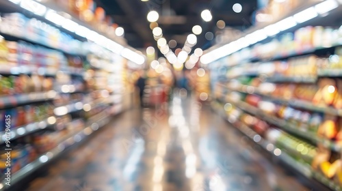 Blurry supermarket and mall interior for backdrop photo