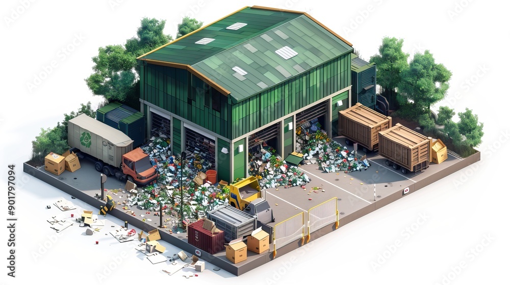 Isometric 3D Views of Recycling Facilities. An Overview of Sustainable ...