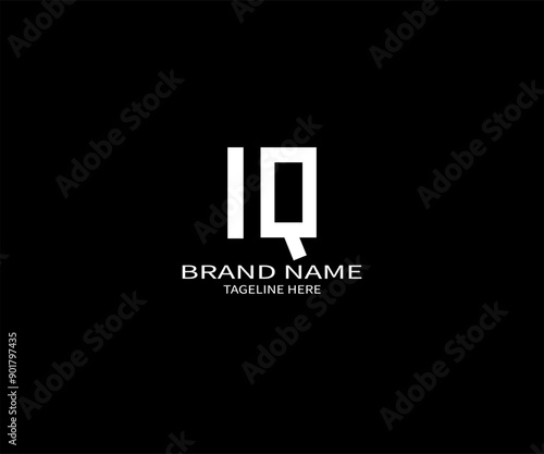 IQ letter logo creative design. IQ unique design. IQ letter logo design on black background