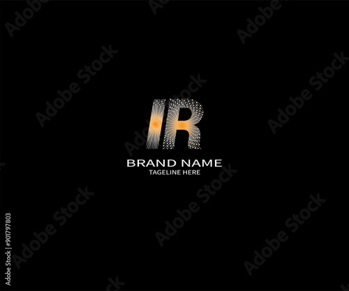 IR letter logo design on black background. IR creative initials letter logo concept. IR unique design.