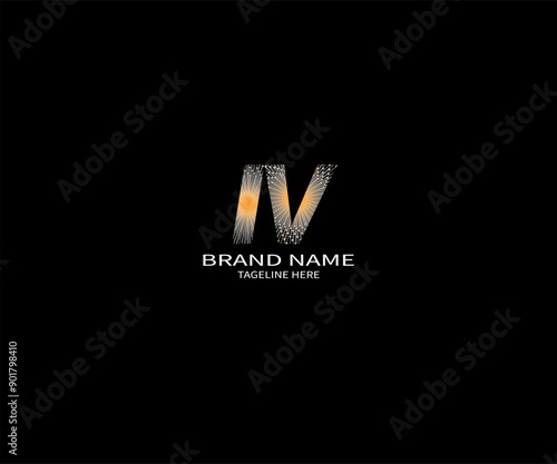 IV letter logo design on black background. IV creative initials letter logo concept. IV unique design. photo