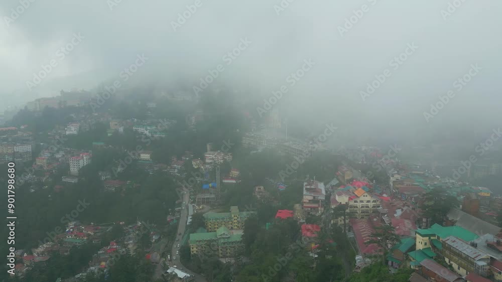 Shimla Hill Station Aerial View Mall Road Shimla Hill Station Aerial View Mall Road