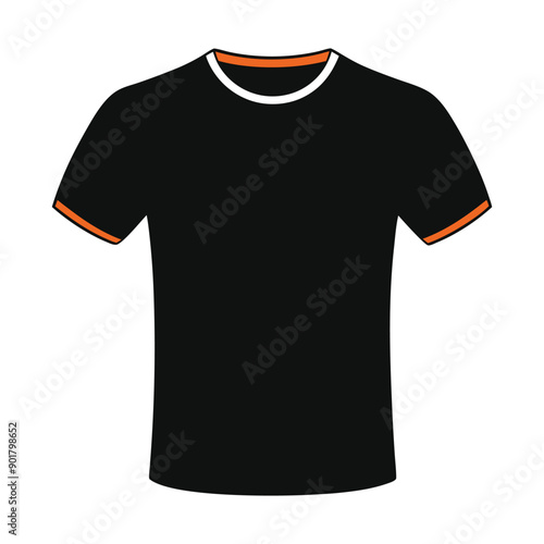 Vector Black T-Shirt Mockup for Fashion Designers and Apparel Branding