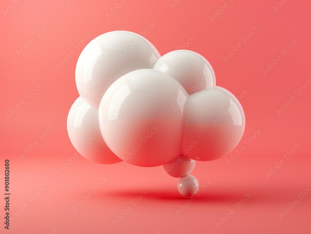 A cluster of white balloons drifting through the air A cluster of white balloons drifting through the air