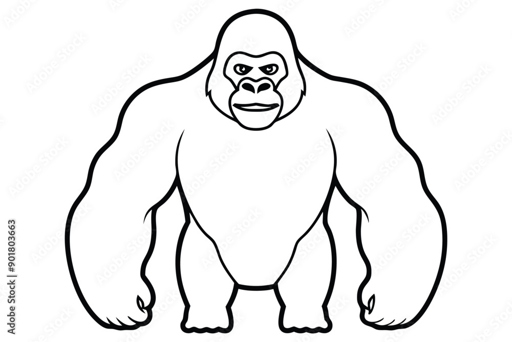 Obraz premium Gorilla line art illustration Design Concepts