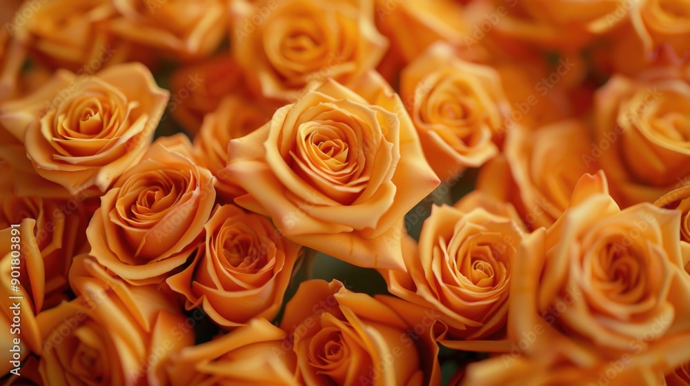 Close-up shot of a bunch of bright orange roses Close-up shot of a bunch of bright orange roses