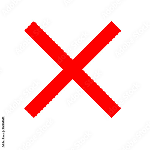 red cross icon.Set of simple icons in flat style No, Disapproved, Rejected, Wrong, False, Red, Not Ok. Graphics
