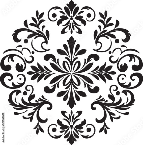 Ornament silhouette vector art illustration. floral vine, border, Black Elements Vector design.