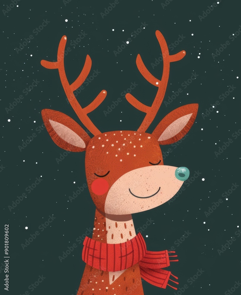 Christmas card design with minimalist reindeer, glitter shine, and cheerful typography. Christmas card design with minimalist reindeer, glitter shine, and cheerful typography.