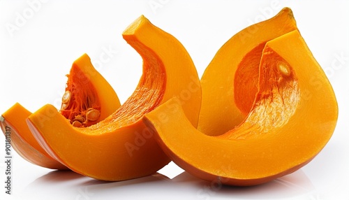 sliced pumpkin on white