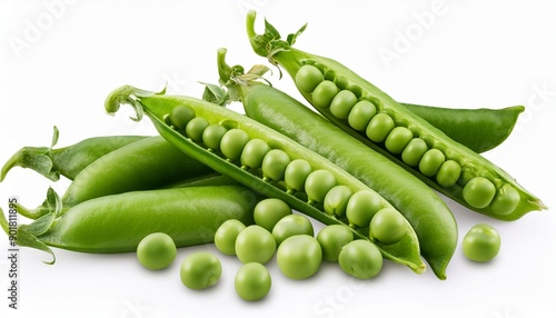 peas on a white