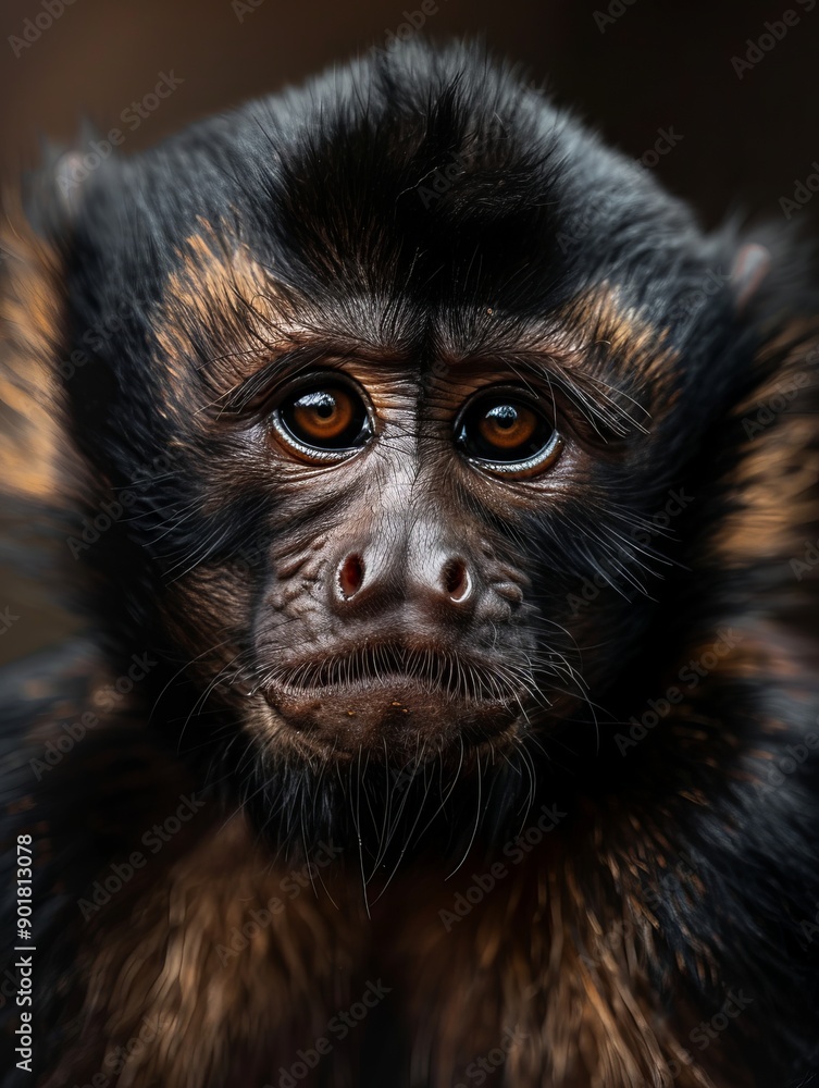 Close-up of a Black Capuchin Monkey Close-up of a Black Capuchin Monkey