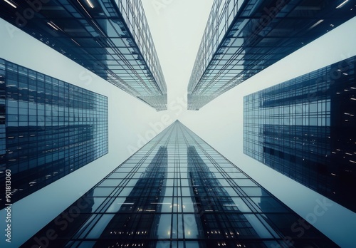 Skyward View of Modern Skyscrapers