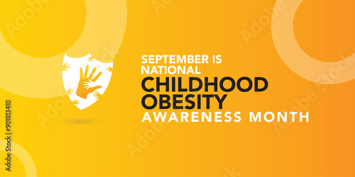 September is National Childhood Obesity Awareness Month background template. Holiday concept. background, banner, placard, card, and poster design template with text inscription and standard color.