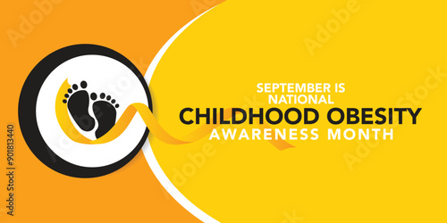 September is National Childhood Obesity Awareness Month background template. Holiday concept. background, banner, placard, card, and poster design template with text inscription and standard color.