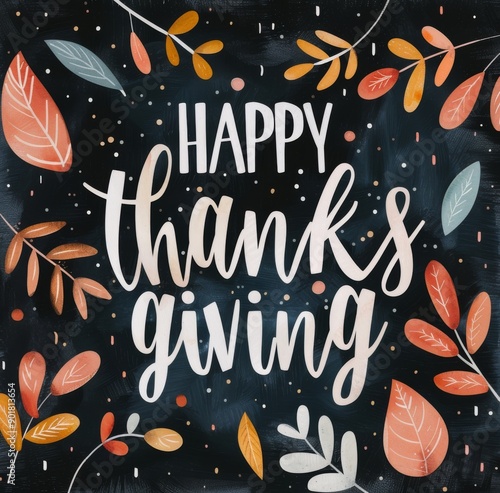 Happy Thanksgiving Chalkboard Greeting