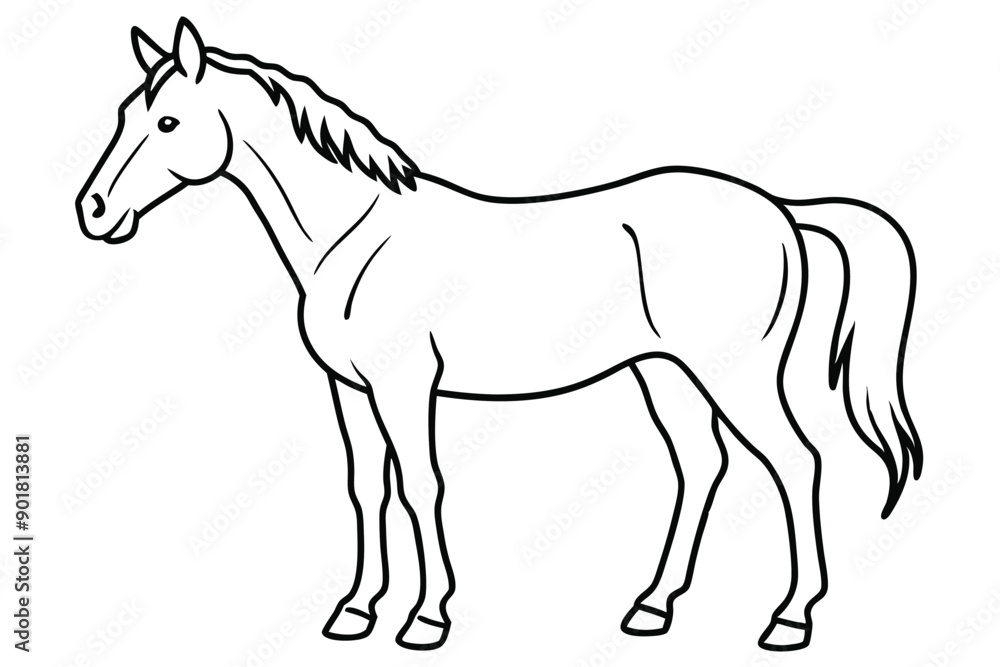 Horse line art illustration Design Concepts Horse line art illustration Design Concepts