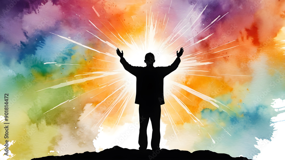 Grateful man praying to God. Human hands open palm up worship. Grateful man praying to God. Human hands open palm up worship.
