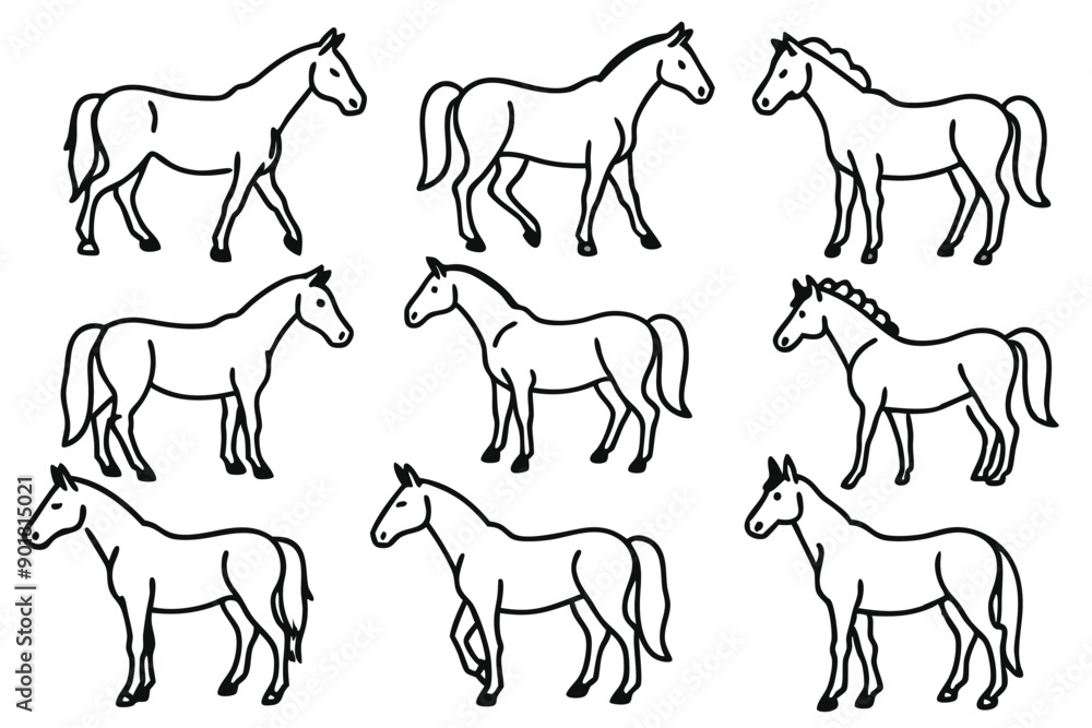 Horse line art illustration Design Concepts Horse line art illustration Design Concepts