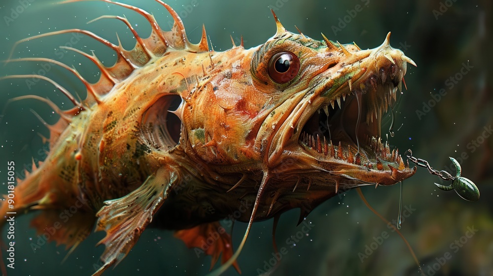 Fototapeta premium Closeup of a marine anglerfish s lure,