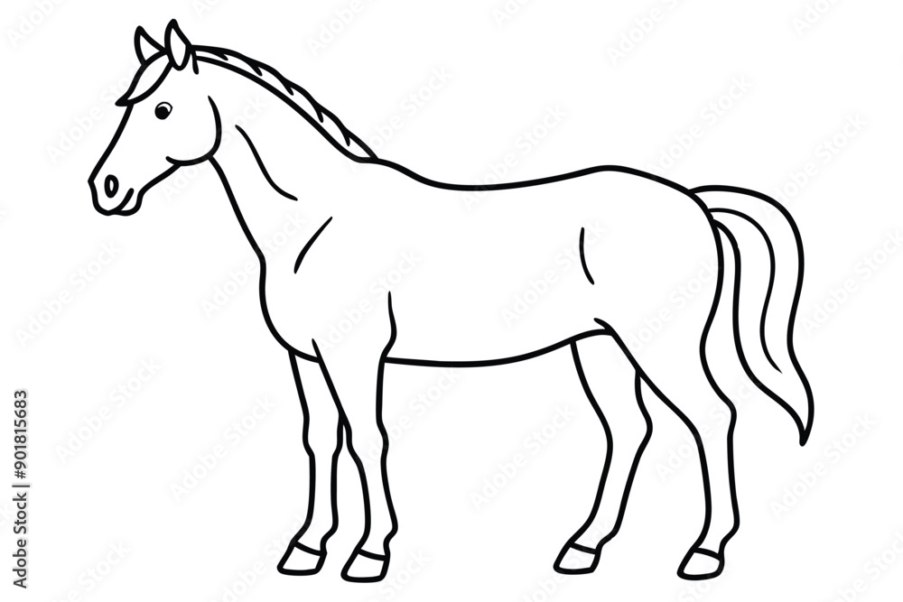 Horse line art illustration Design Concepts Horse line art illustration Design Concepts