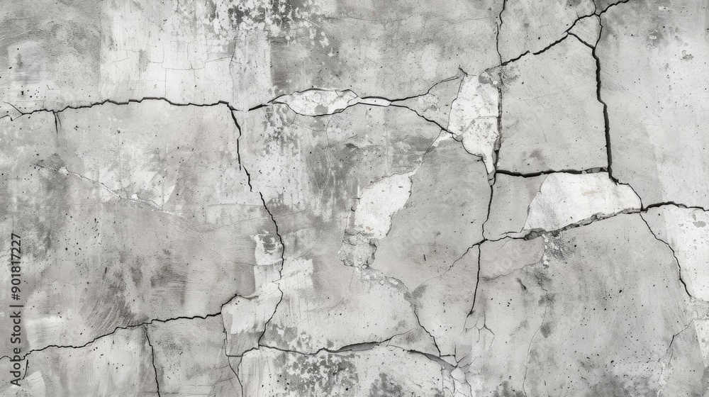 Cracked Concrete Texture on a Large Wall or Floor Showing Structural Damage Cracked Concrete Texture on a Large Wall or Floor Showing Structural Damage