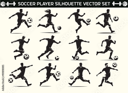 Soccer Player Silhouette Vector Illustration