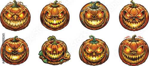 Pumpkin vector design bundle for Halloween