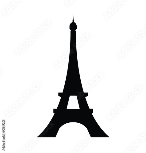 Eiffel Tower Silhoutte, France landmark symbol