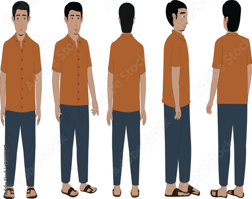 Indian man cartoon character. moral stories for the best cartoon character. the character best for your animation.