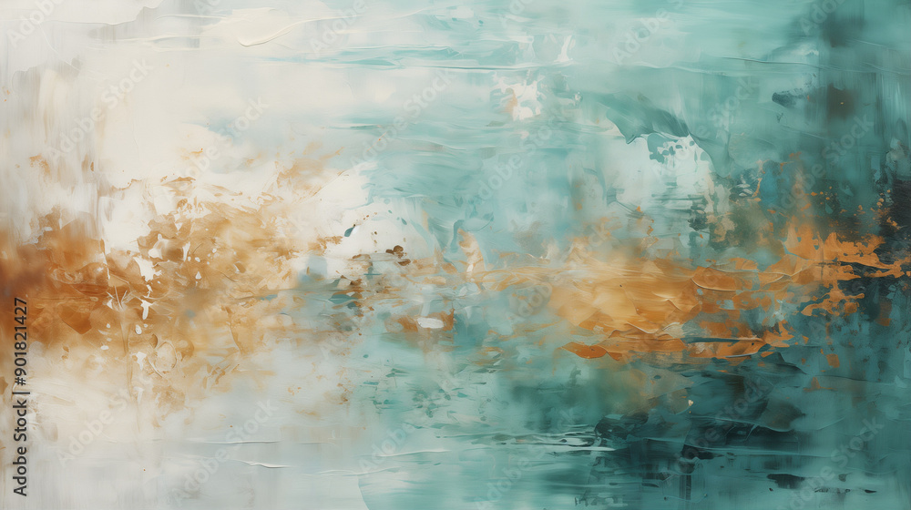 Teal and Copper Abstract Textured Painting Teal and Copper Abstract Textured Painting