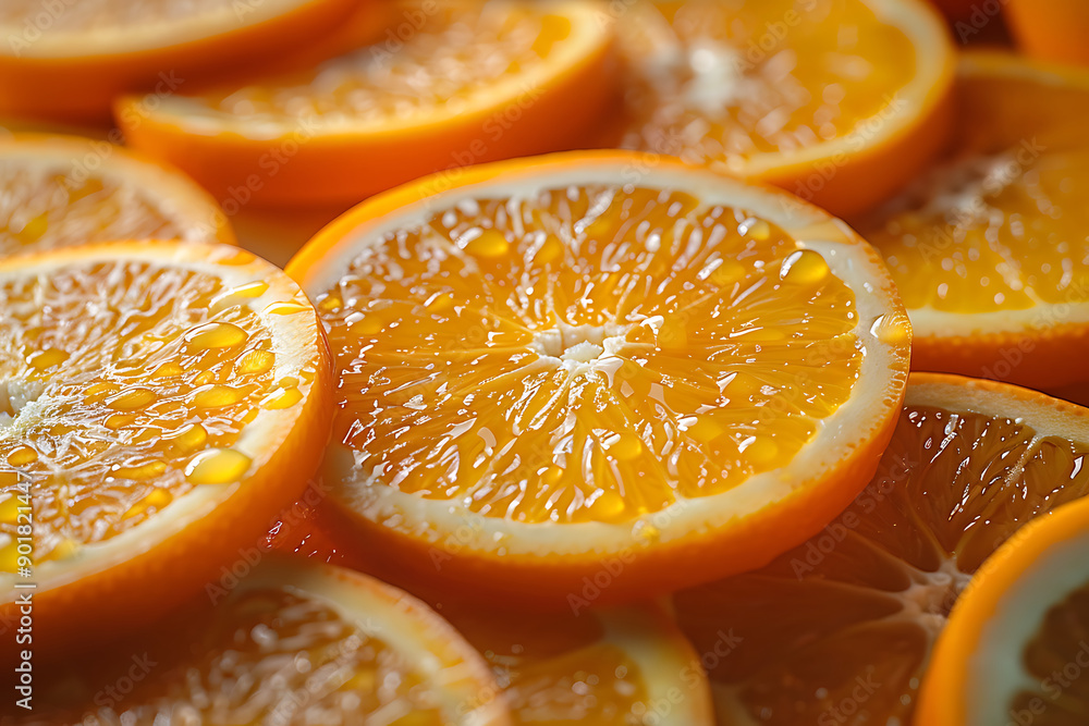 tropical citrus fruit - bright orange orange sliced into slices