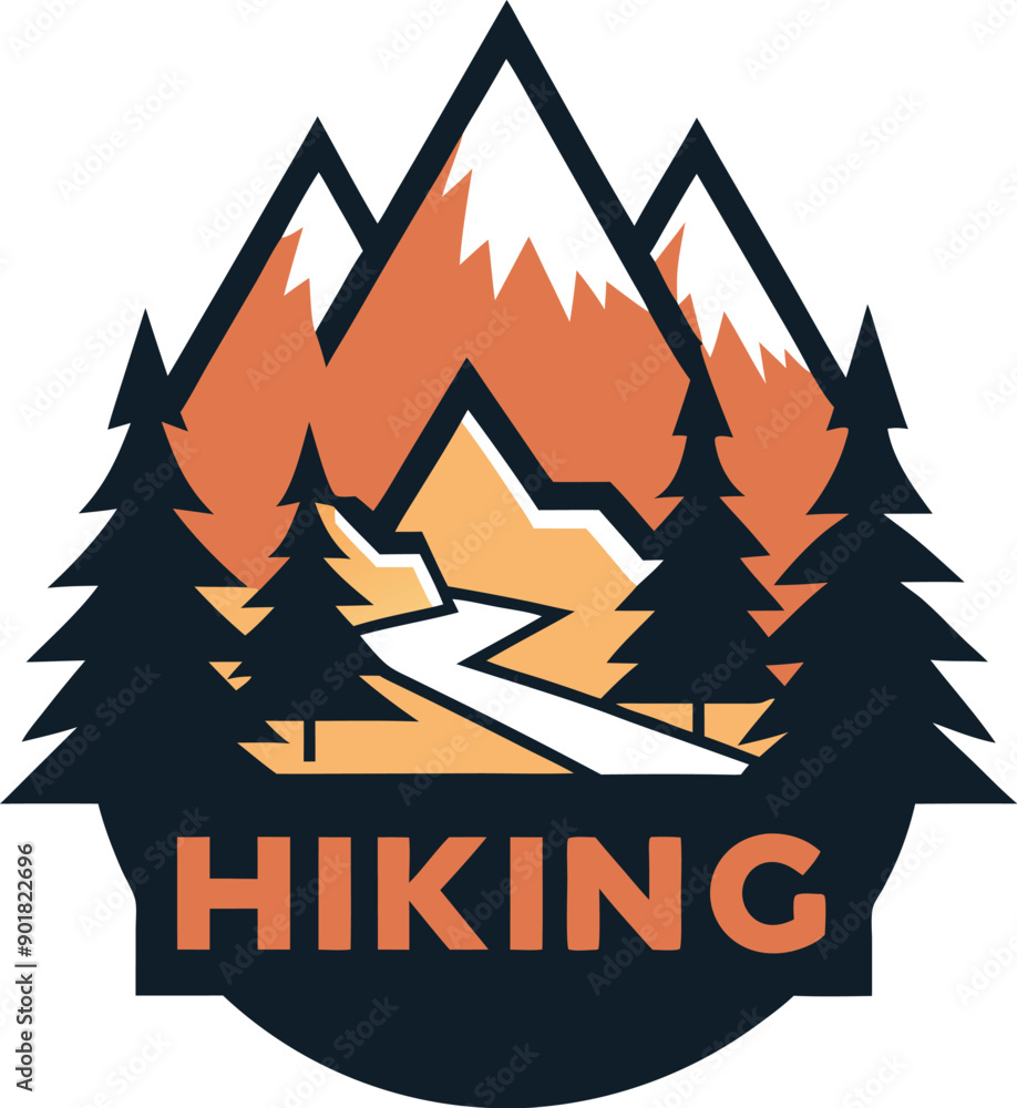 Obraz premium Outdoor Creative Mountain Hiking T-Shirt Design of a mountain landscape