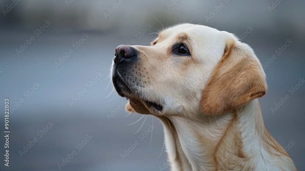 Close-up portrait of a pedigree dog against a blurred background of nature. Illustration for cover, postcard, interior design, banner, brochure, etc. Close-up portrait of a pedigree dog against a blurred background of nature. Illustration for cover, postcard, interior design, banner, brochure, etc.