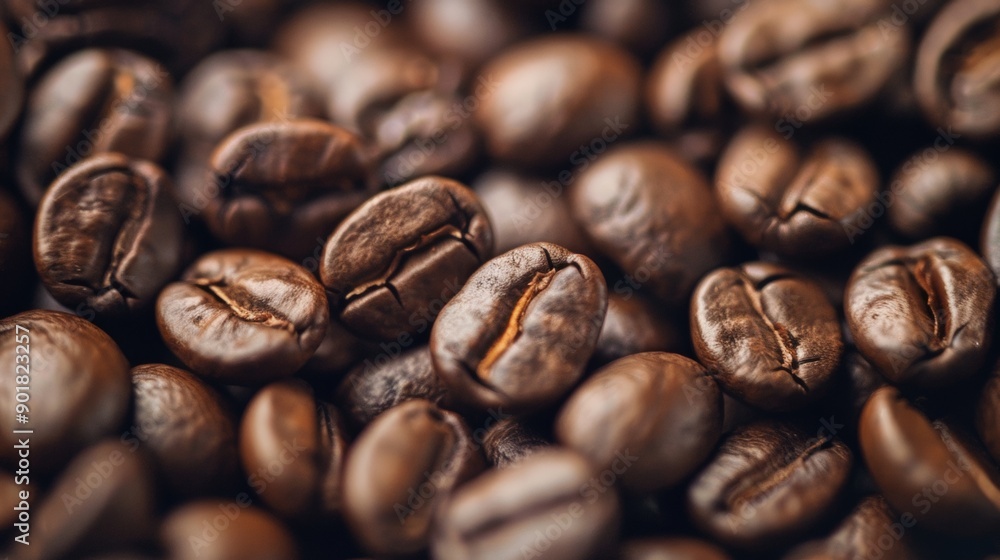 Fototapeta premium Close-up of roasted coffee beans