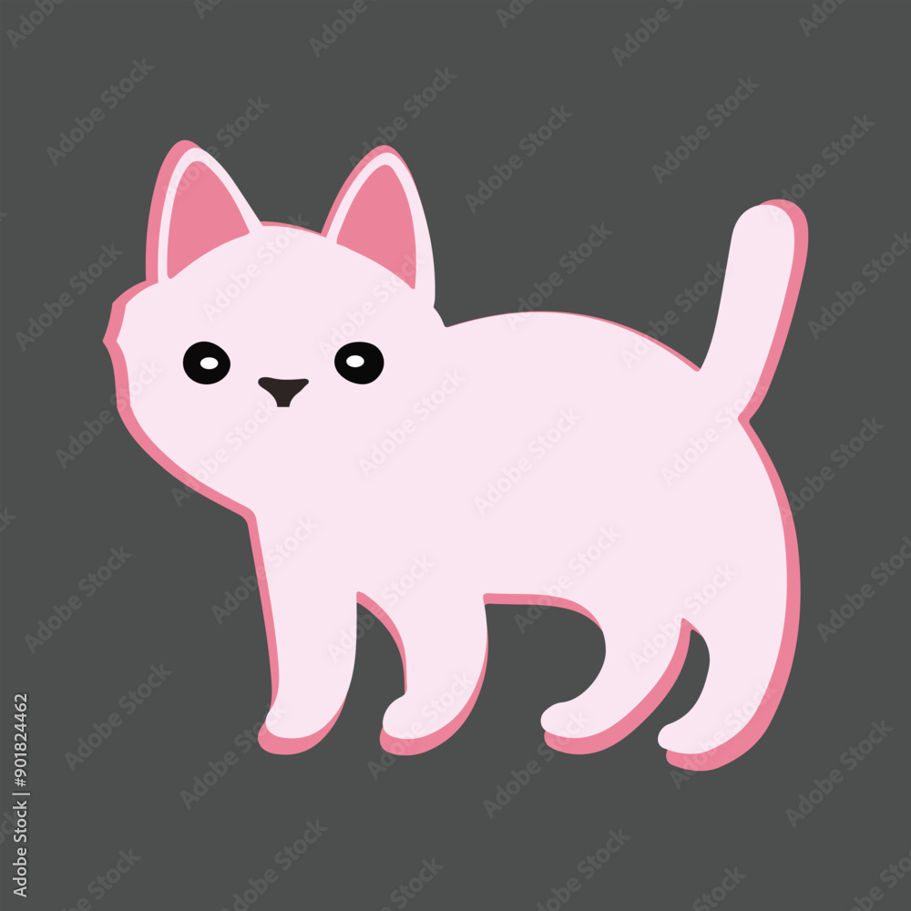 Cute cat cartoon funny character. pet collection. vector illustration. Cute cat cartoon funny character. pet collection. vector illustration.