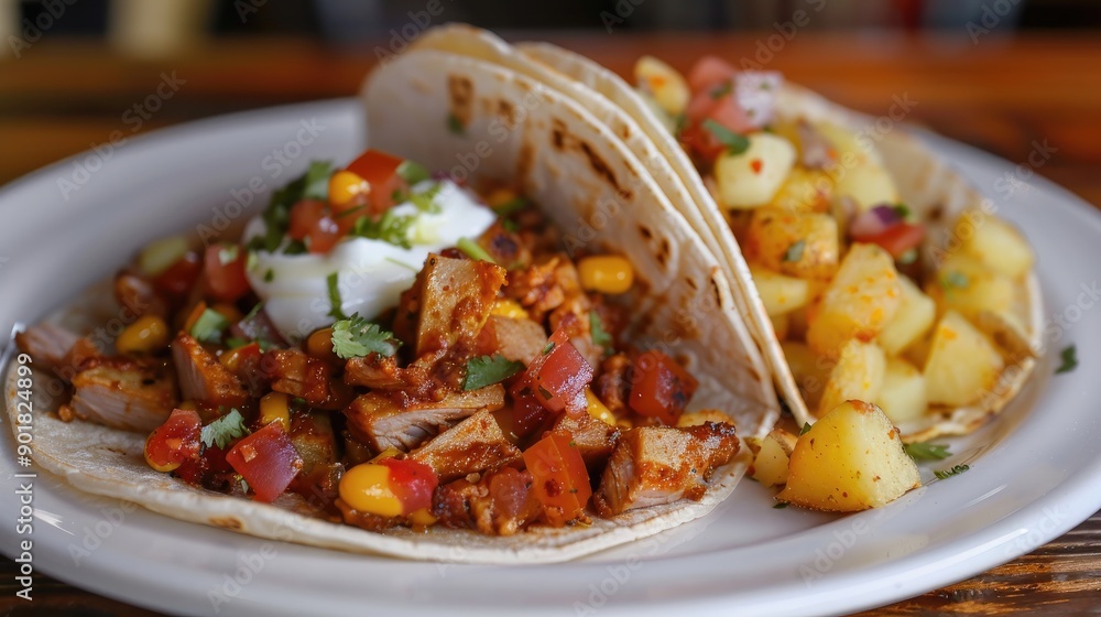 Pork Tacos for Breakfast with a Side of Potatoes Pork Tacos for Breakfast with a Side of Potatoes