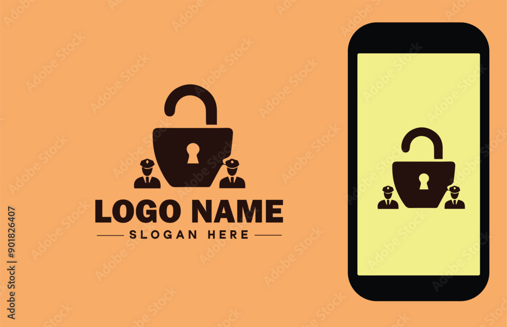 Security company icon Security firm Security agency Security service flat logo sign symbol editable vector Security company icon Security firm Security agency Security service flat logo sign symbol editable vector
