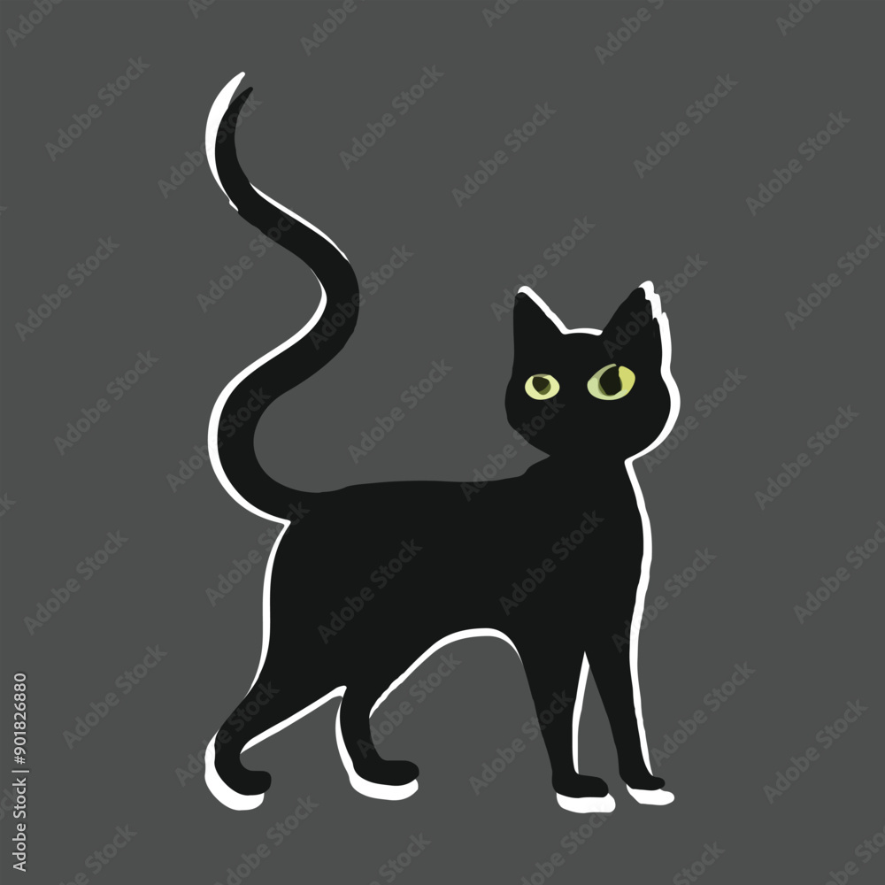 Fototapeta premium Cute cat cartoon funny character. pet collection. vector illustration.