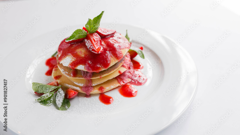 Pancakes with strawberries Pancakes with strawberries