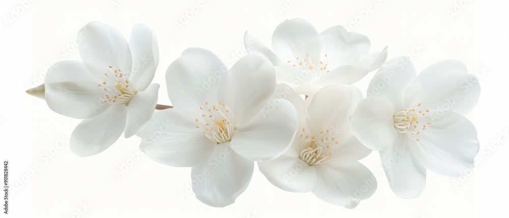 A bouquet of white flowers is arranged in a row A bouquet of white flowers is arranged in a row