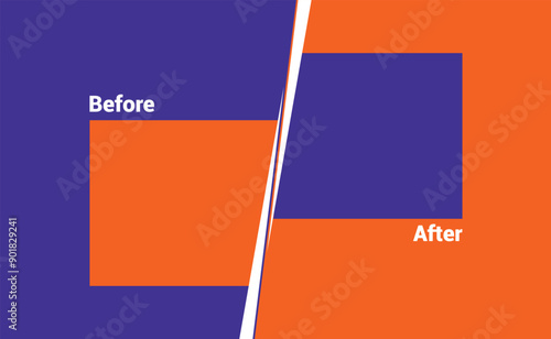 Gradient before and after background template. Two team vector templates. abstract graphical element. choose Before after template with comparison frames, vector thin line stars and sparkles.
