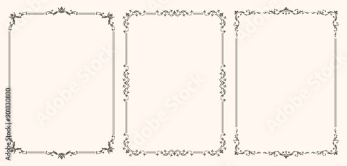 Set of Decorative vintage frames and borders