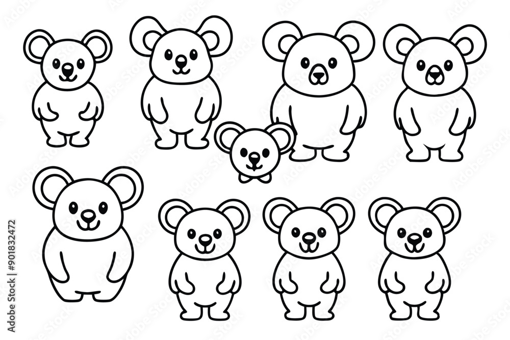 Fototapeta premium Koala line art illustration Design Concepts