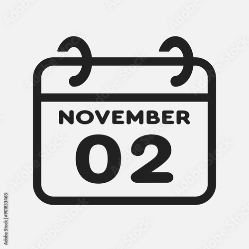 Icon page calendar day - 2 November