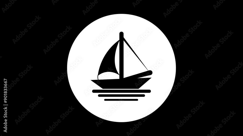 Captivating Travel by Boat Icon Animation Showcasing a Graceful Sailing Motion with Intricate Wave Patterns Perfect for Marine and Tourism Applications Captivating Travel by Boat Icon Animation Showcasing a Graceful Sailing Motion with Intricate Wave Patterns Perfect for Marine and Tourism Applications